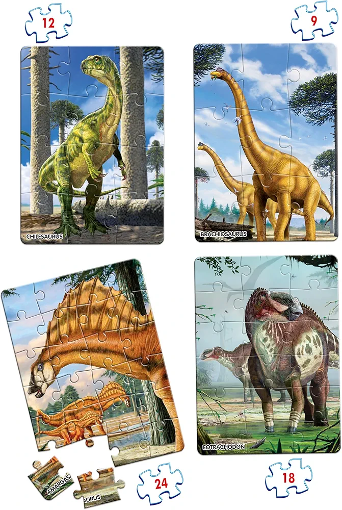 Frank National Geographic Dinosaurs 4-in-1 Puzzle Set