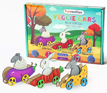 FUNVENTION Set of 3 Veggie Cars