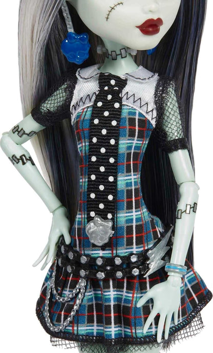 Monster High Frankie Stein Reproduction Doll Original Fashion & Shoes, with Pet, Doll Stand & Accessories