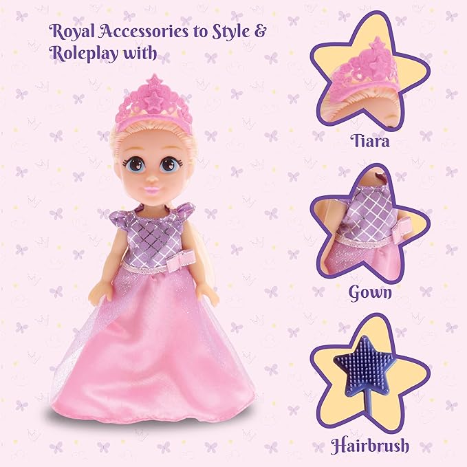 Li'l Diva Princess-Fiona 6" Doll|India’s First Preschool RolePlay Pretend-Play Doll with Accessories|Birthday Gift|Toy Doll for Girls 3+