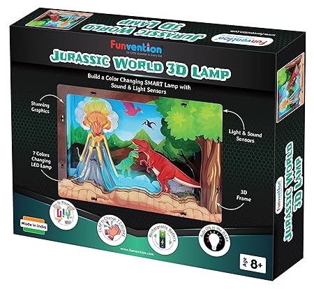 Jurassic 3D Smart Lamp with Sound & Light Control - STEM Learning DIY Utility Kit