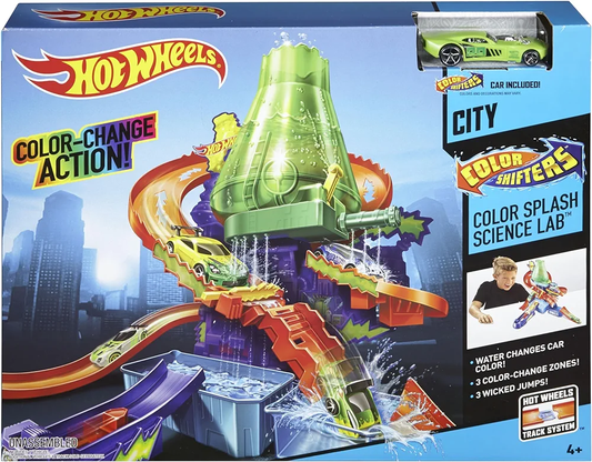 Hot Wheels Metal Shifters Color Splash Science Lab Playset