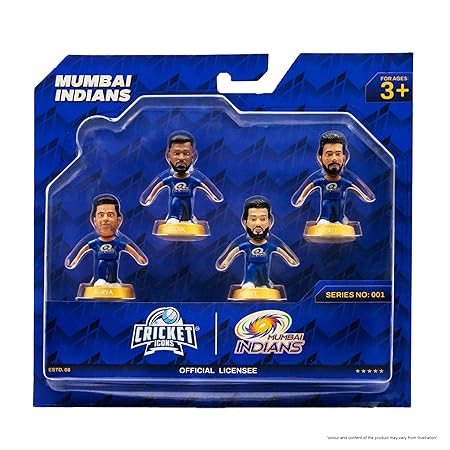 Cricket Icons Action Figure Assorted Mumbai Indians Collectible Miniature, IPL Edition with 360° Rotatable Head, MI Cricket Player for Fans &...