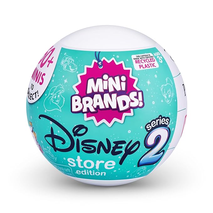 Zuru Mini Brands Disney Store Edition Series 2 Miniature Toy Product Blind Capsule - Contains 5 Miniature Figures
