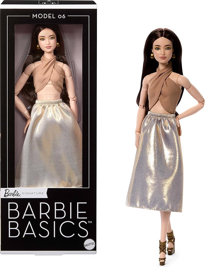 Barbie Basics Model Collector Fashion Doll 06 with Brunette Hair Posable Body