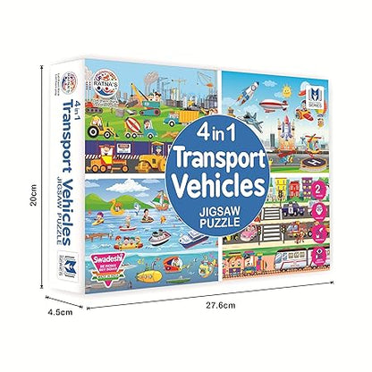 Ratna's 4 in 1 Transport Vehicles Jigsaw Puzzle