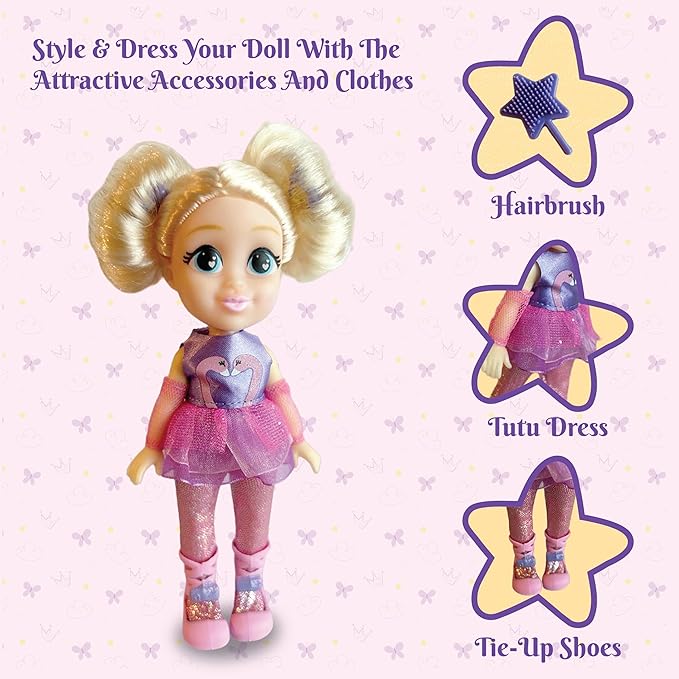 Li'l Diva Ballerina-Bella 6" Doll|India’s First Preschool RolePlay Pretendplay Doll with Accessories|Birthday Gift|Toy Doll for Girls 3+|