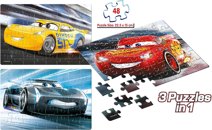 Frank Disney Pixar Cars 3 (48 Pieces) 3 in 1 Jigsaw Puzzle