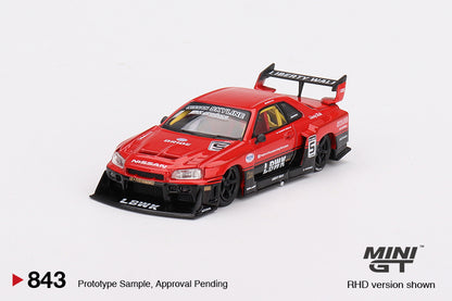 MINI GT Nissan LB-ER34 Super Silhouette SKYLINE Red/Black