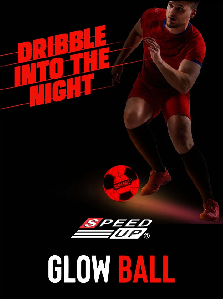 Speed Up LED Light Up Glow Football Night Sport Game Training Indoor/Outdoor Soccer Ball Educational Toy Ball Size 5, for Adult Kids Teenagers Boys Girls