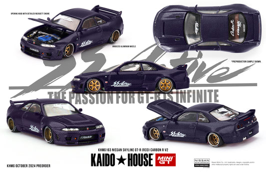 MINI GT #163: Kaido House  Nissan Skyline GT-R (R33) Active Carbon R V2