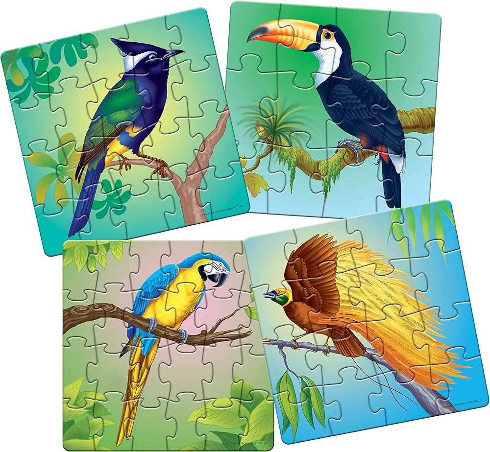 Frank Exotic Birds Animal Kingdom - A Set of 4 Jigsaw Puzzle