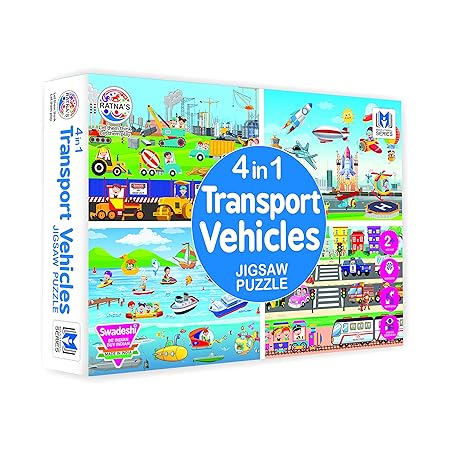 Ratna's 4 in 1 Transport Vehicles Jigsaw Puzzle