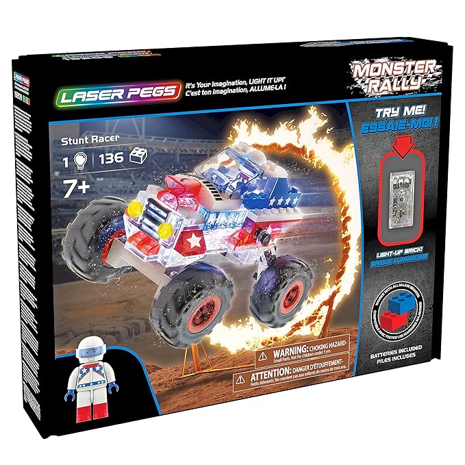 Laser Pegs Stunt Racer Light-Up Building Block Playset