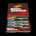 Hot Wheels Cars, Fast & Furious 10-Pack of 1:64 Scale Iconic Cars from The Fast Movies, 2 Exclusive Models, Elevated Deco Execution