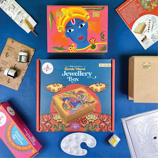 Kalakaram DIY Kerala Mural Jewellery Box Painting Kit for Kids