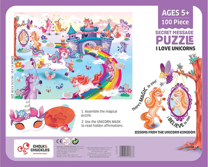 Chalk and Chuckles I Love Unicorns 100 Piece Jigsaw Puzzle