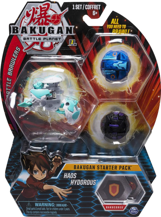 Bakugan Starter Pack 3-Pack, Haos Hydorous, Collectible Transforming Creatures