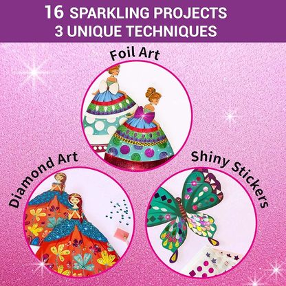 Chalk and Chuckles Art and Craft Kit, Sparkle & Shine Unicorn & Princess