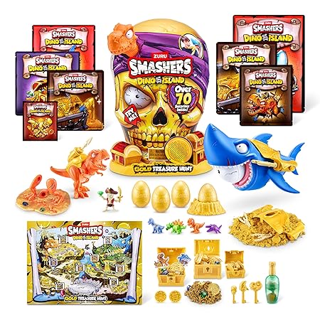 Zuru Smashers Dino Island Gold Treasure Hunt 70 Surprises Including Treasure Chests