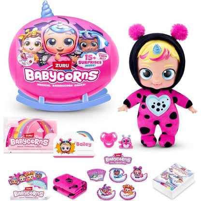 Babycorns ZURU Series 1 Small Ladybird Magic Baby Doll (Bailey) with Accessories, Surprise Unboxing Toy for Children, Girls
