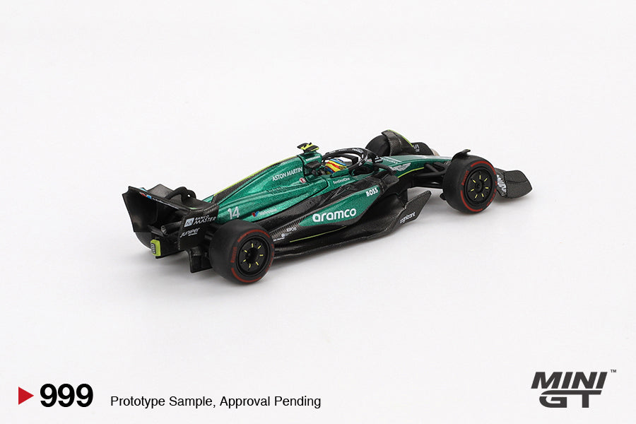 MINI GT Aston Martin AMR24 #14 Fernando Alonso 2024 F1 2024 Bahrain GP