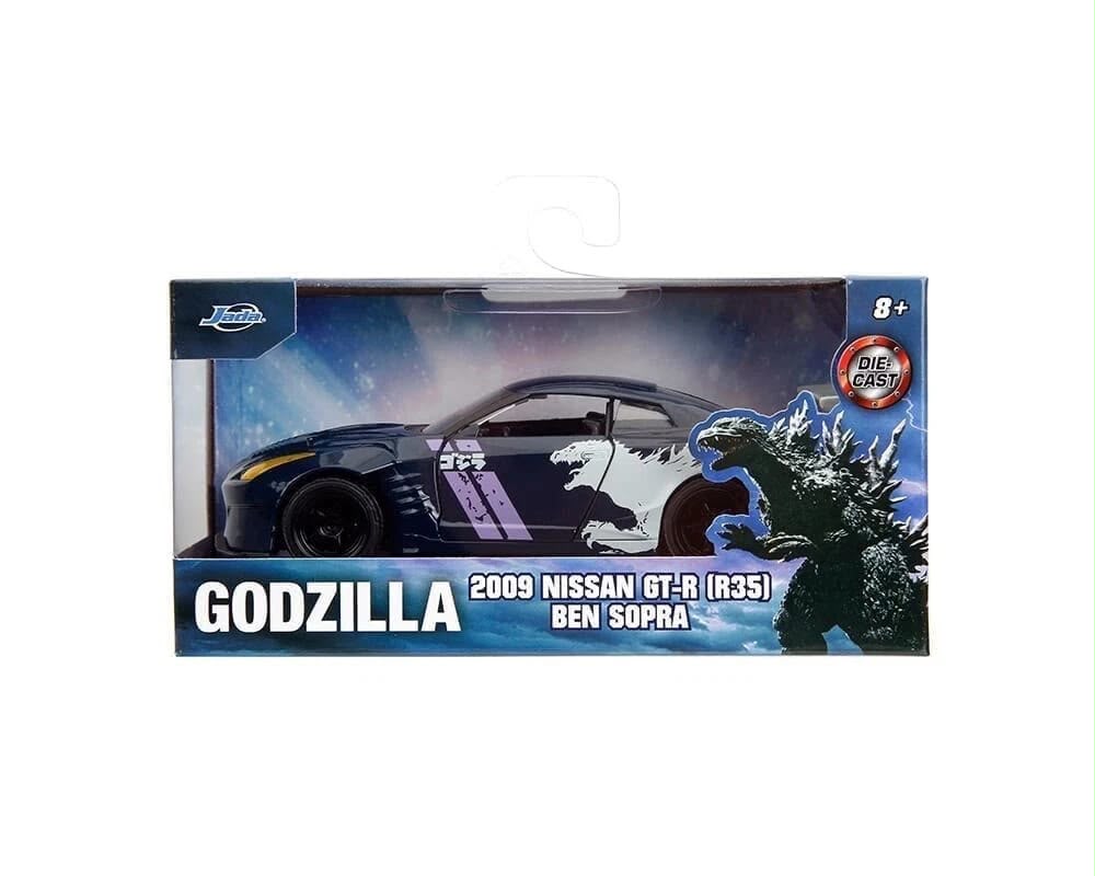 Jada Hollywood Rides 1:32 Scale Die-Cast 2009 Nissan GT-R (R35) Ben Sopra Godzilla Collectible Model Car