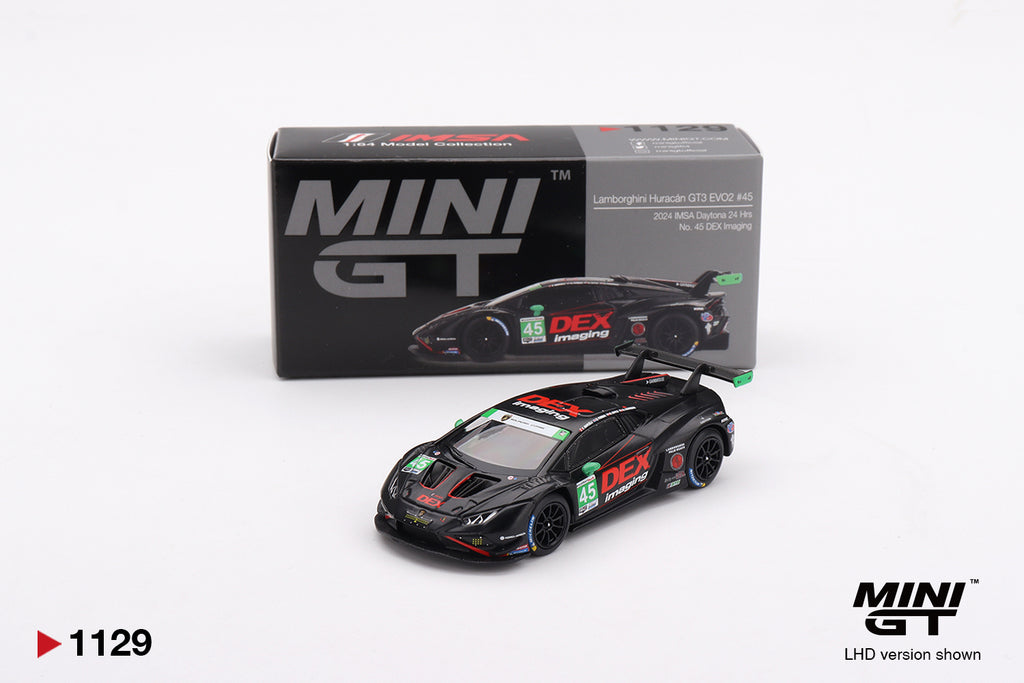 MINI GT Lamborghini Huracán GT3 EVO2 #45 No. 45 DEX Imaging  2024 IMSA Daytona 24 Hrs
