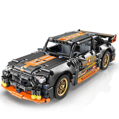 1:18 Scale Pull-Back Racing Car Building Block Set, designed to resemble a supercar.