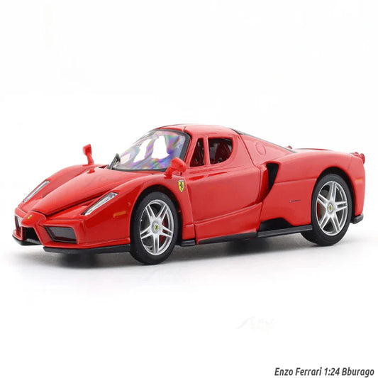 Bburago - 1/24 Scale Model Compatible with Enzo Ferrari 2005 with Acrylic Box (Red)