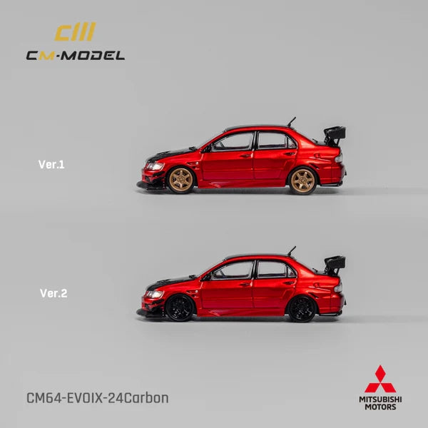 (CM64-EVOIX-24CARBON) Mitsubishi Lancer EVO IX Metallic Red (Carbon)