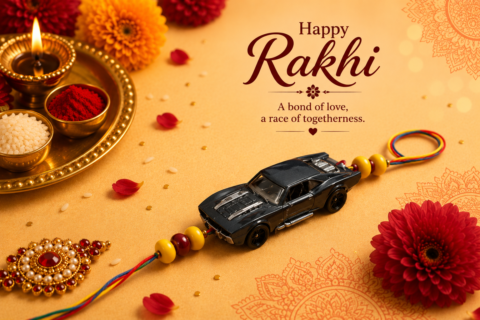 Hot Wheels Muscle Bound Car Rakhi
