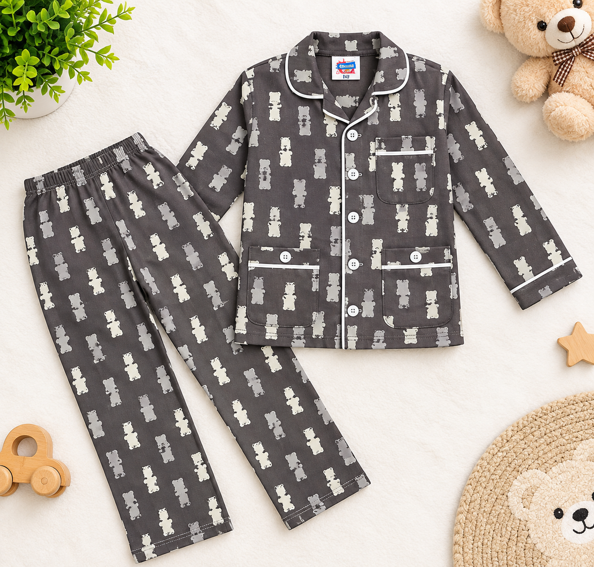 Kids Classic Cotton Pajama Night Suit Set