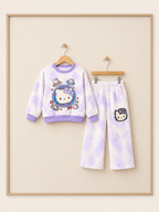 Lavender Tie-Dye Hello Kitty Girls' Sweatshirt and Wide-Leg Pants Set