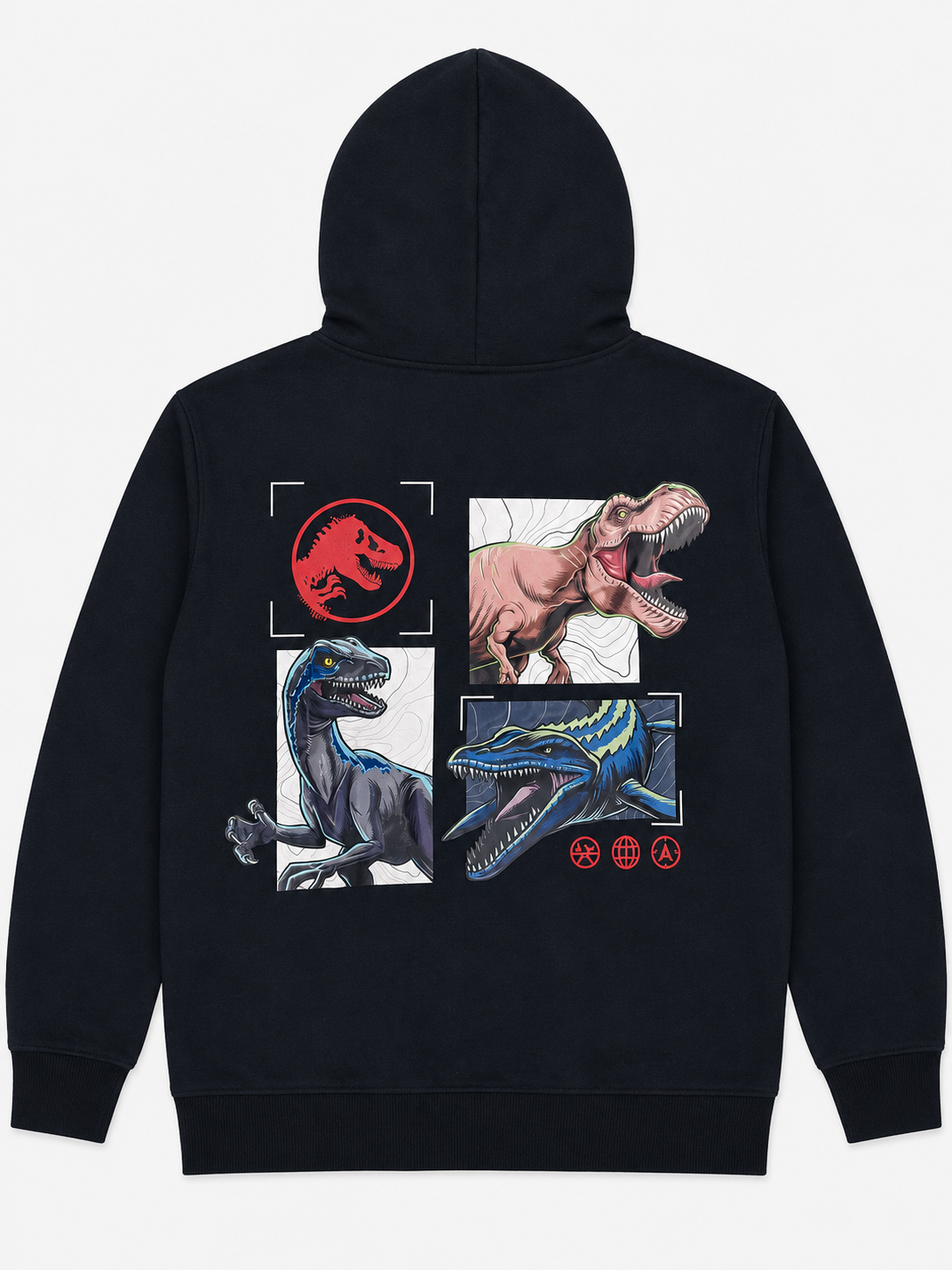 Jurassic World Dinosaur Grid Graphic Hoodie For Kids