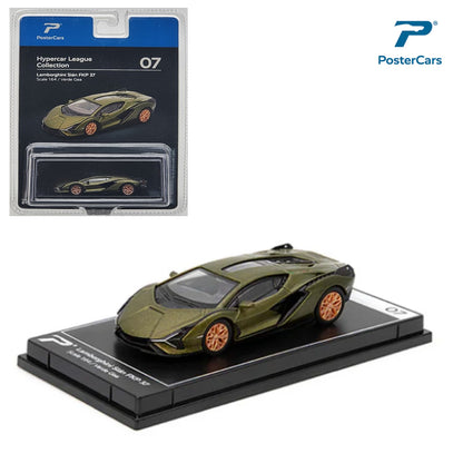 PosterCars Hypercar League Collection Lamborghini Sián FKP 37 Verde Green 1:64 Scale