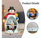 Christmas Rotating Train , Decorative Resin Christmas Figure for Snowman