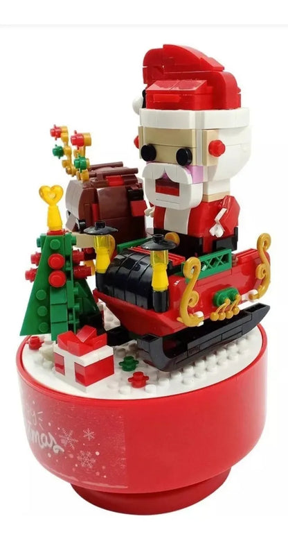 DR. STAR Building Block Set Of Santa And Reindeer With Musical Box 448