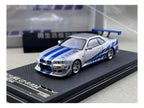 Time Micro 1:64 Skyline GT-R R34 Silver Blue - Fast & Farious