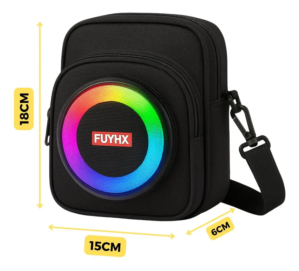 Bag Bluetooth Portable Rechargeable LED Speaker Pouch, Black