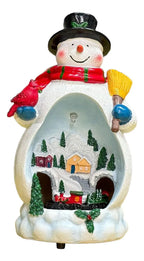 Christmas Rotating Train , Decorative Resin Christmas Figure for Snowman