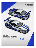 Time Micro 1:64 Skyline GT-R R34 Silver Blue - Fast & Farious