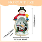 Christmas Rotating Train , Decorative Resin Christmas Figure for Snowman