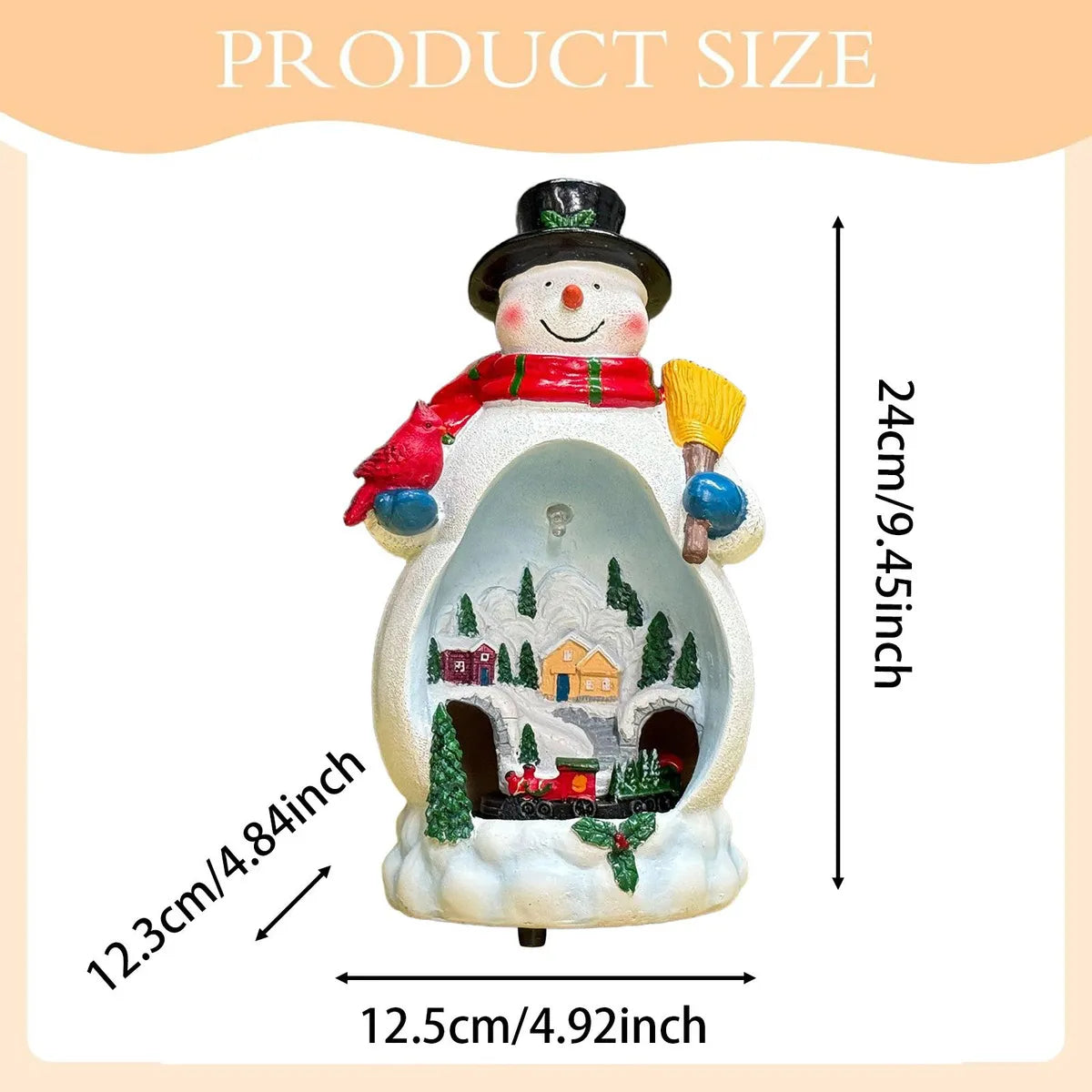 Christmas Rotating Train , Decorative Resin Christmas Figure for Snowman