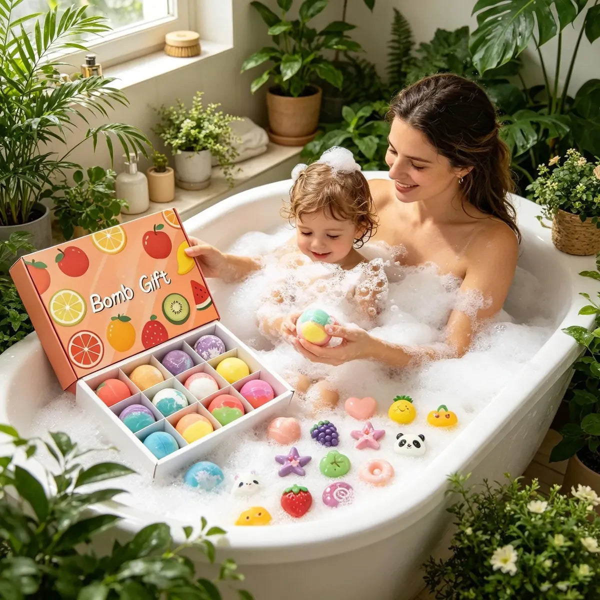 Bath Bombs (Fruit-Scented fizzies) (Animals) (Ocean Animals) (Mermaid) Gift (12 Surprise Toy Inside) Bathbombs