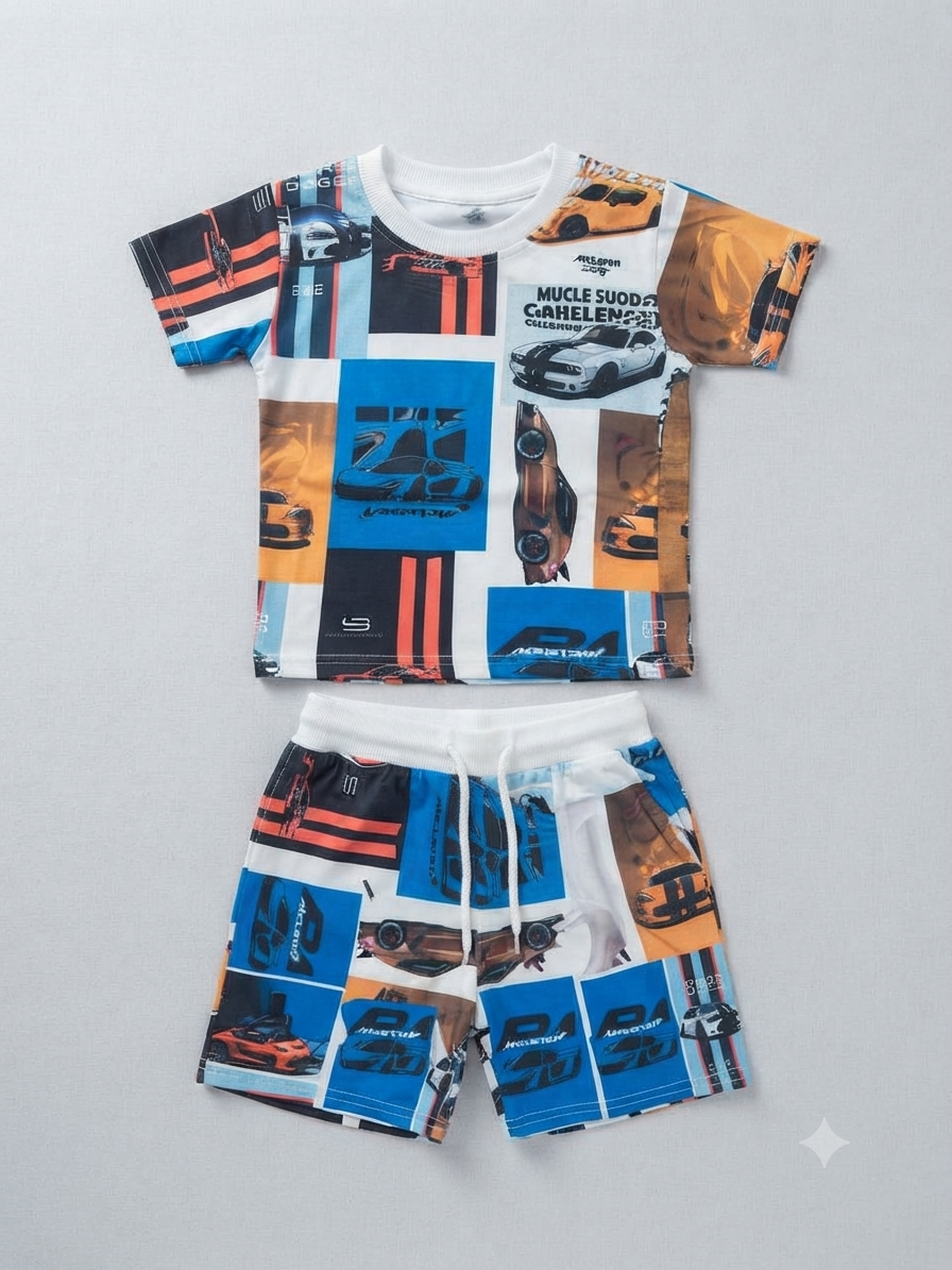 Boys' Muscle Car Challenge Graphic Print Co-Ord Set