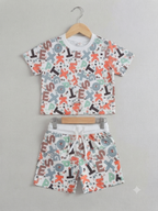 Unisex Kids' Alphabet Print Cotton Co-ord Set