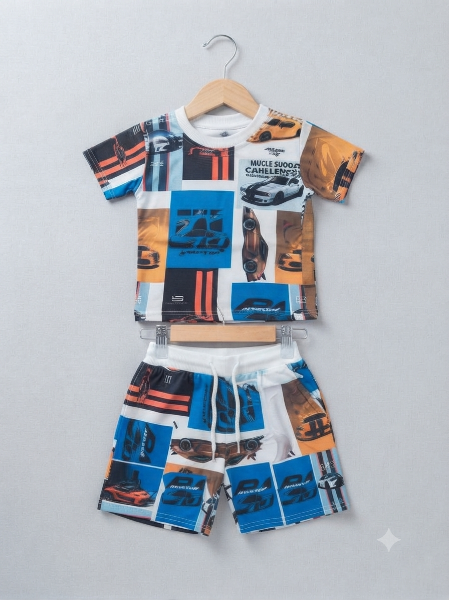 Boys' Muscle Car Challenge Graphic Print Co-Ord Set