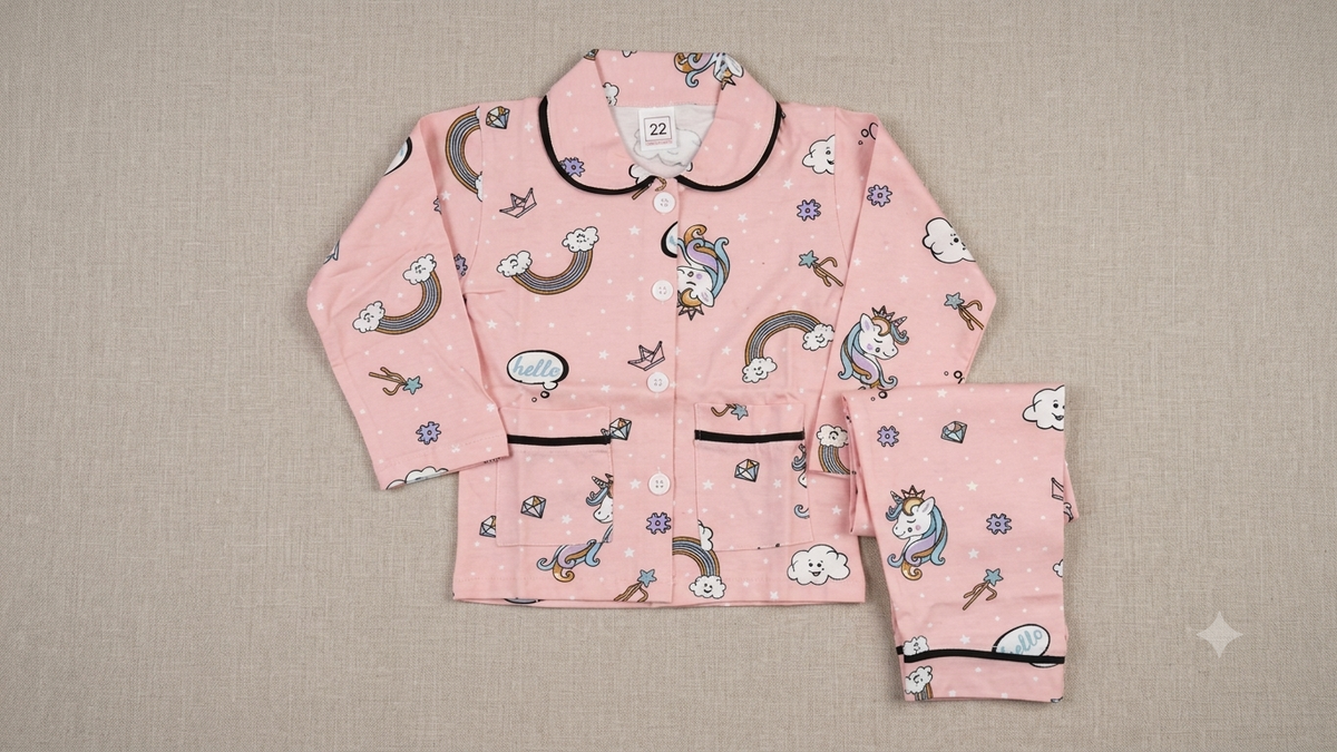 Kids Unicorn Print Cotton Pajama Night Suit Set