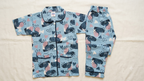 Kids' Sky Blue Heart Printed Cotton Night Suit Set